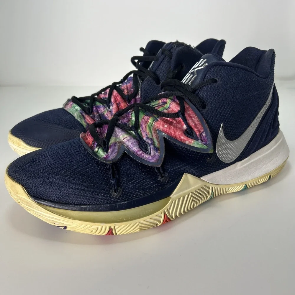 Nike Kyrie 5 'Galaxy' Sneakers Mens‎ Size 10 AO2918-900 Blue Multicolor Lace Up